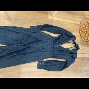 Asos denim wide leg jumpsuit